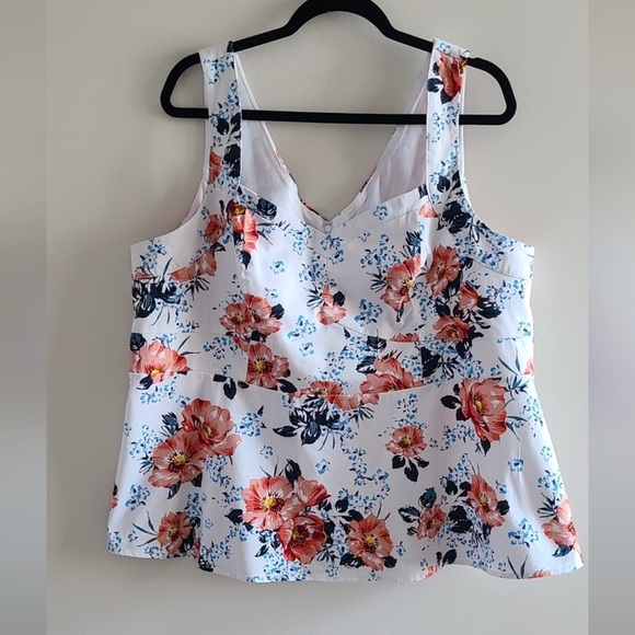 Torrid Floral Sateen Peplum Top - Picture 2 of 9